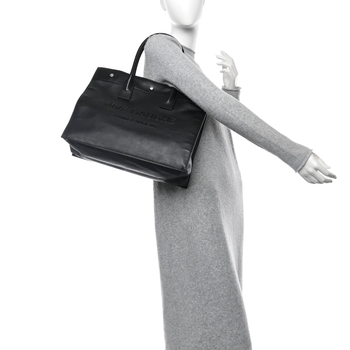 Smooth Calfskin Rive Gauche Small Tote Black