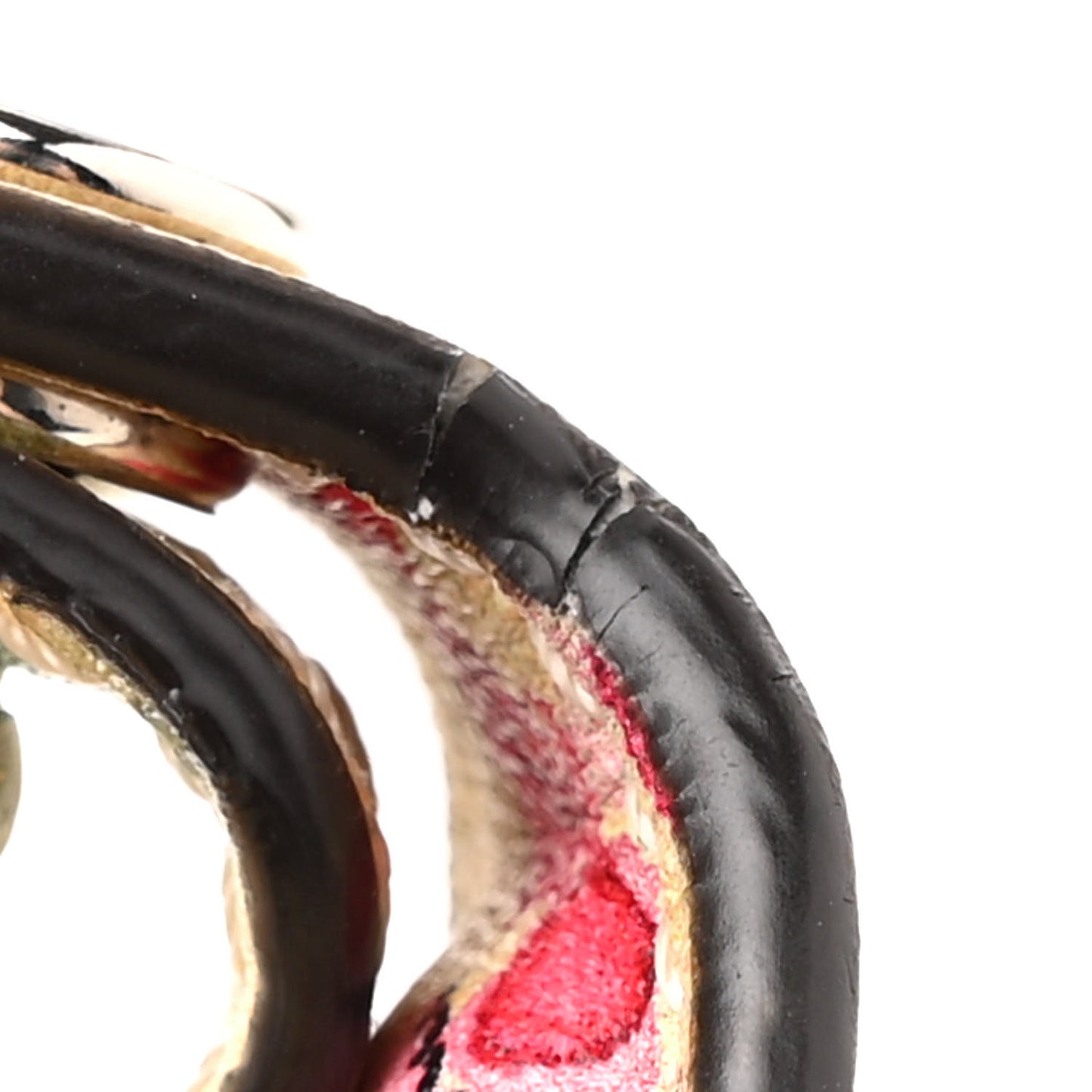 Vitello Marie Antoinette Print Scalloped Mix Studded Small Kan I Shoulder Bag Panna Multicolor