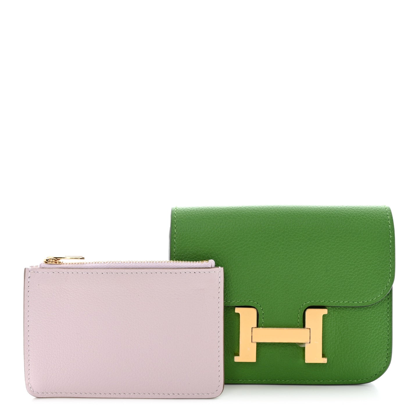 Evercolor Bi-Color Constance Slim Wallet Vert Yucca Mauve Pale