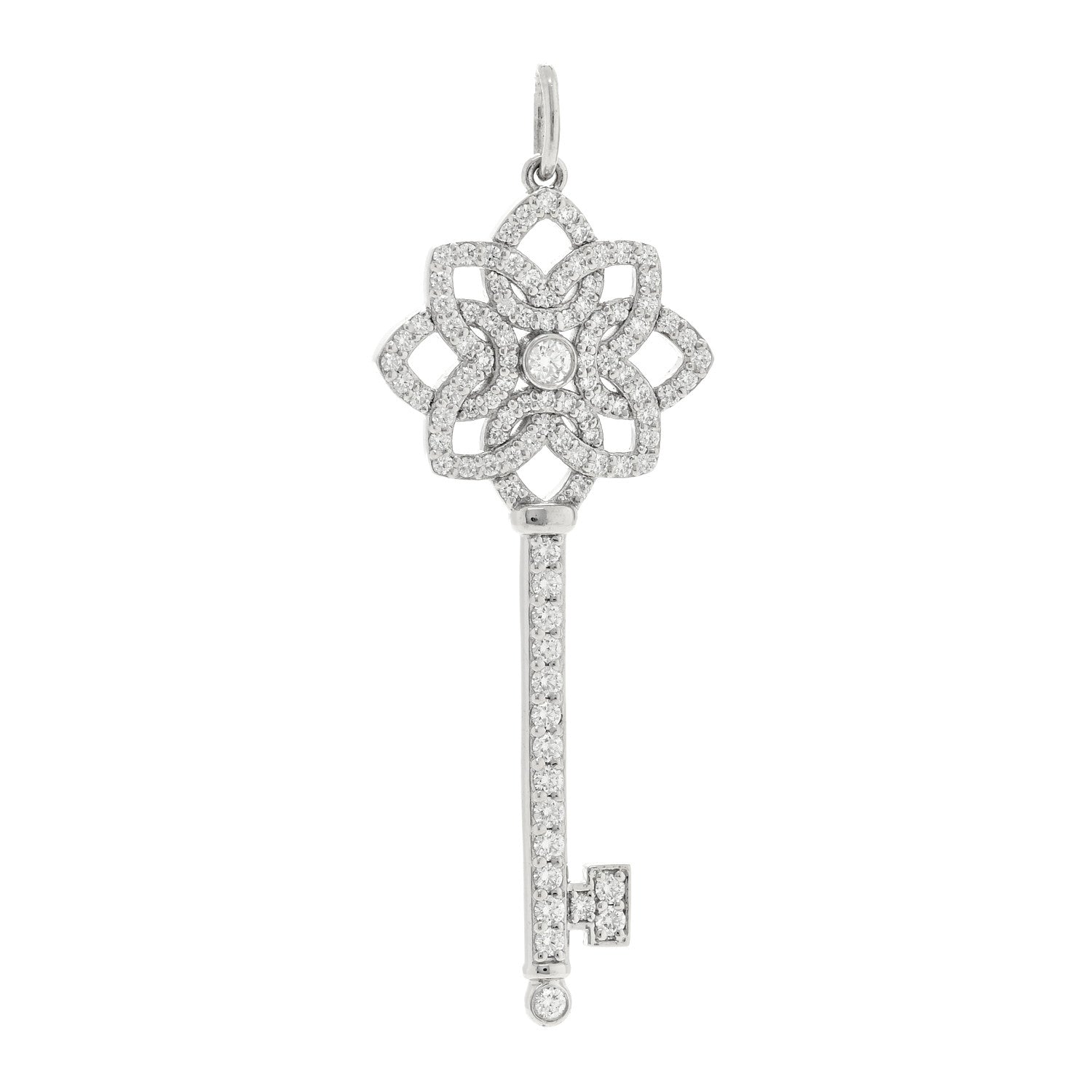 Tiffany Platinum Diamond Medium Woven Key Pendant 1 of 3