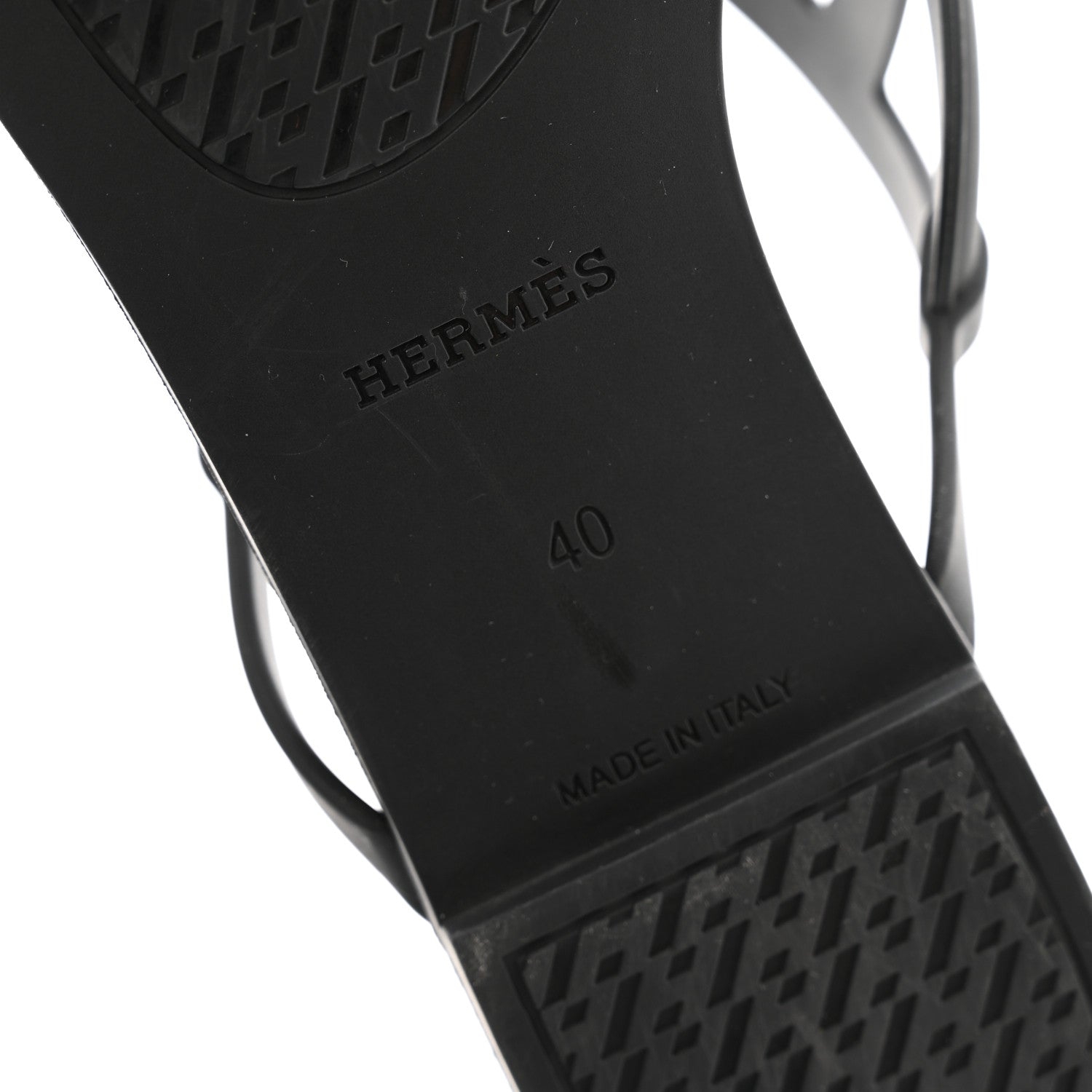 Hermes Rubber Womens Egerie Sandals 40 Black 10 of 11