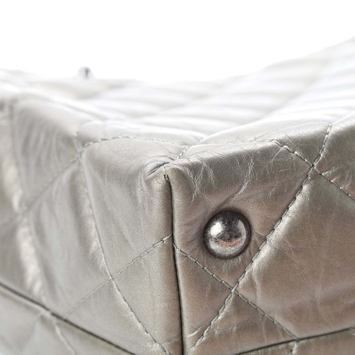 Aged Calfskin Quilted Reissue 2.55 Tote Light Gold