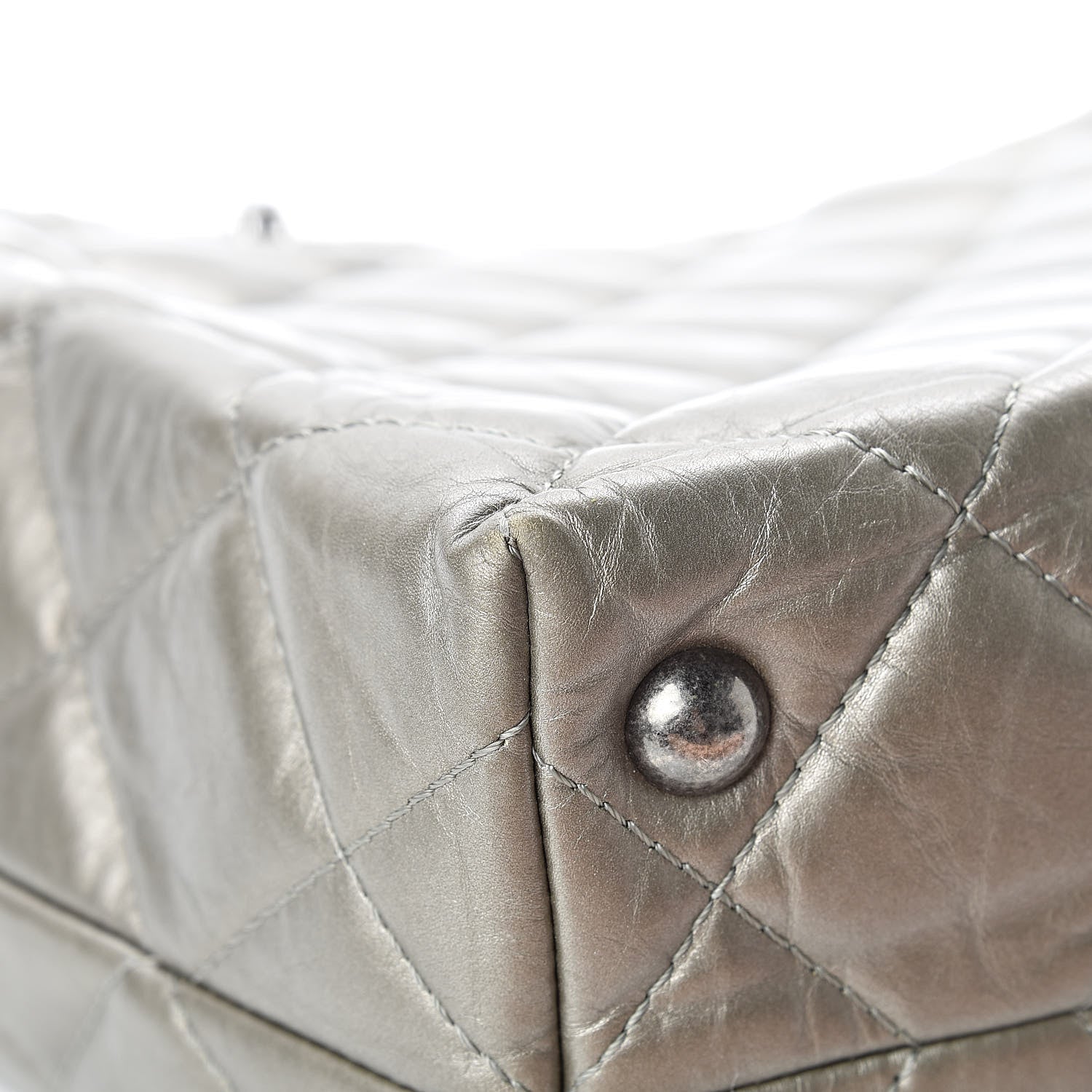 Chanel Aged Calfskin Quilted Reissue 2.55 Tote Light Gold 12 of 16