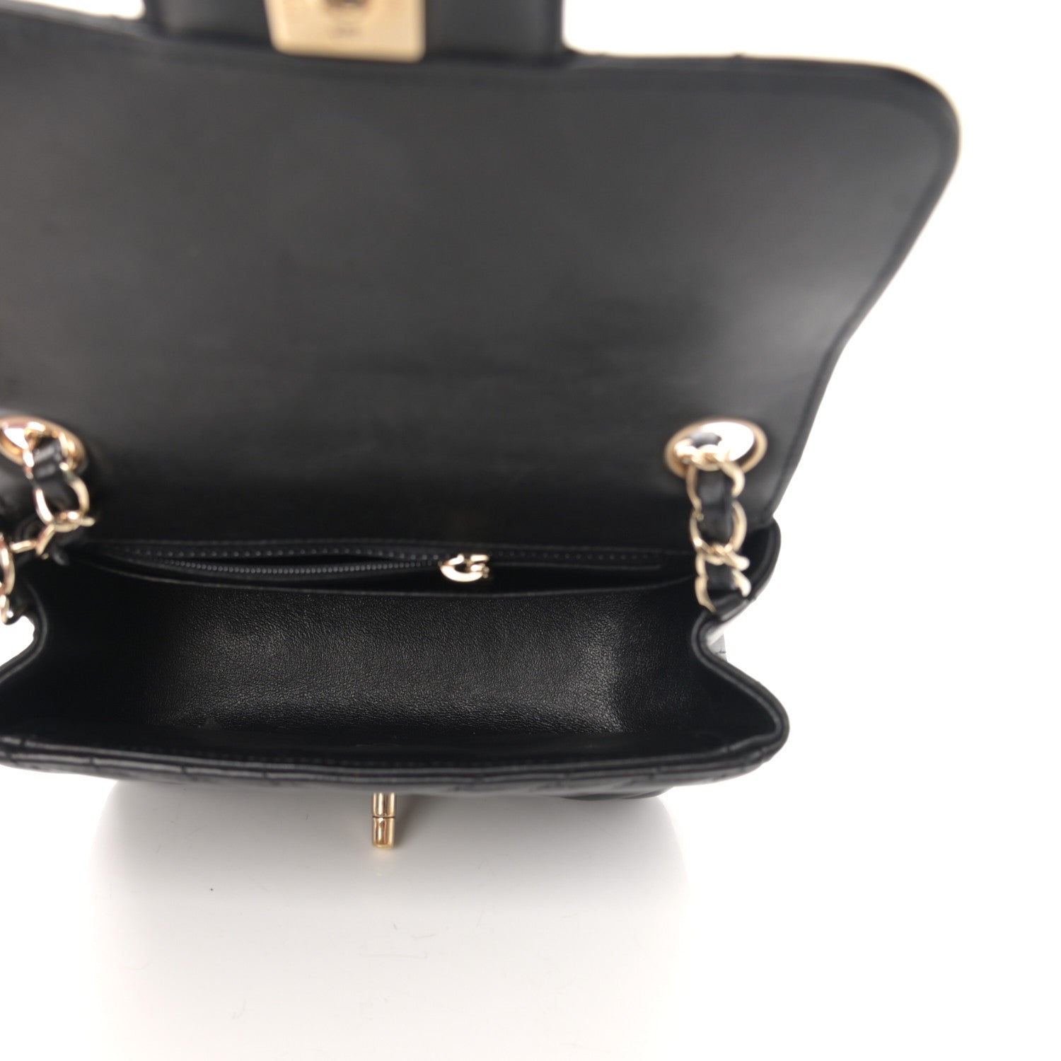 Chanel Lambskin Chevron Quilted Mini Square Flap Black 5 of 15