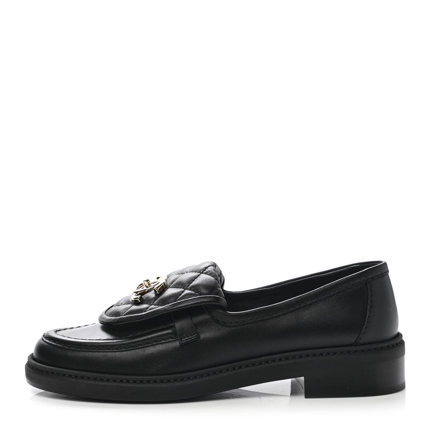 Lambskin Quilted CC Turnlock Loafers 35.5 Black