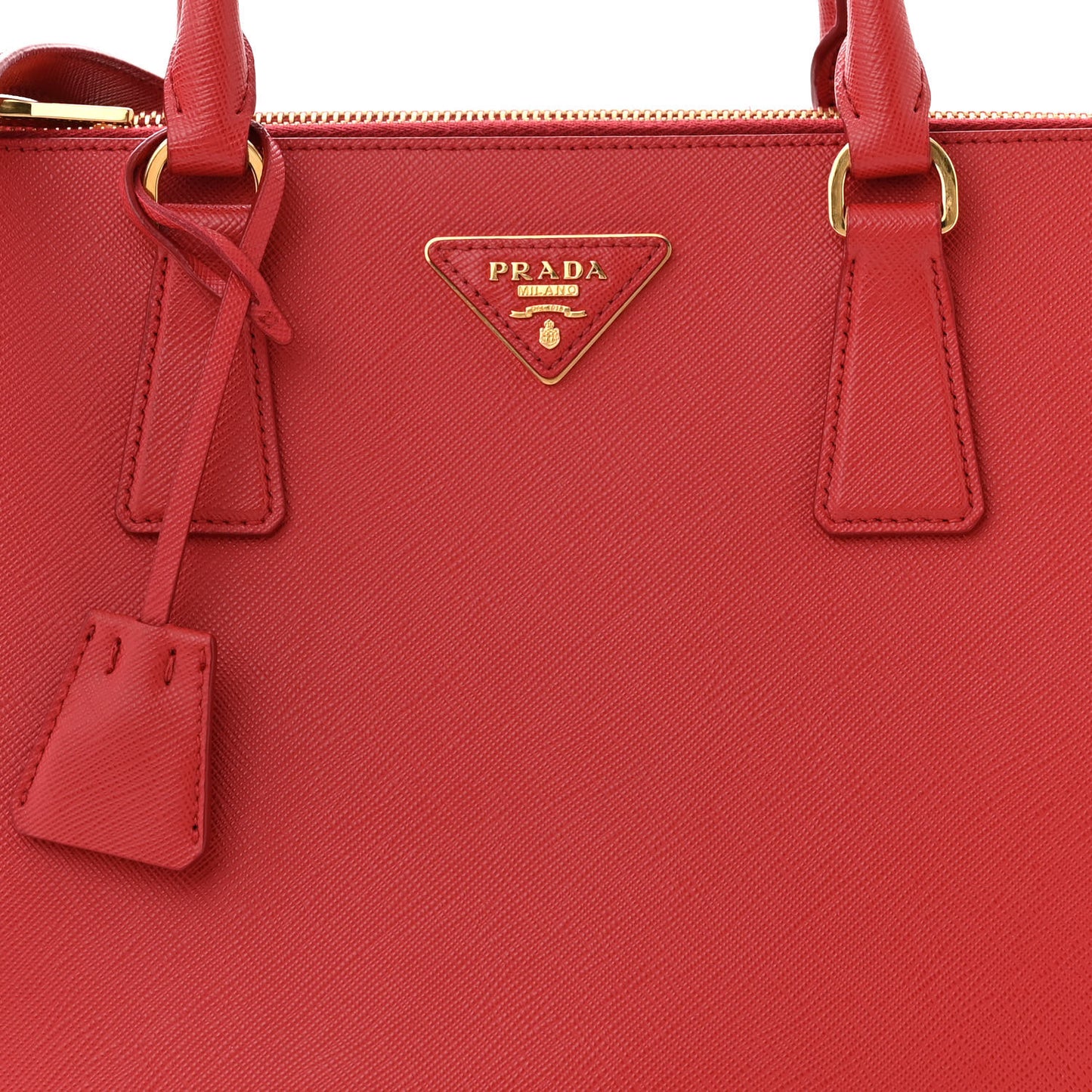 Saffiano Small Galleria Double Zip Tote Fuoco