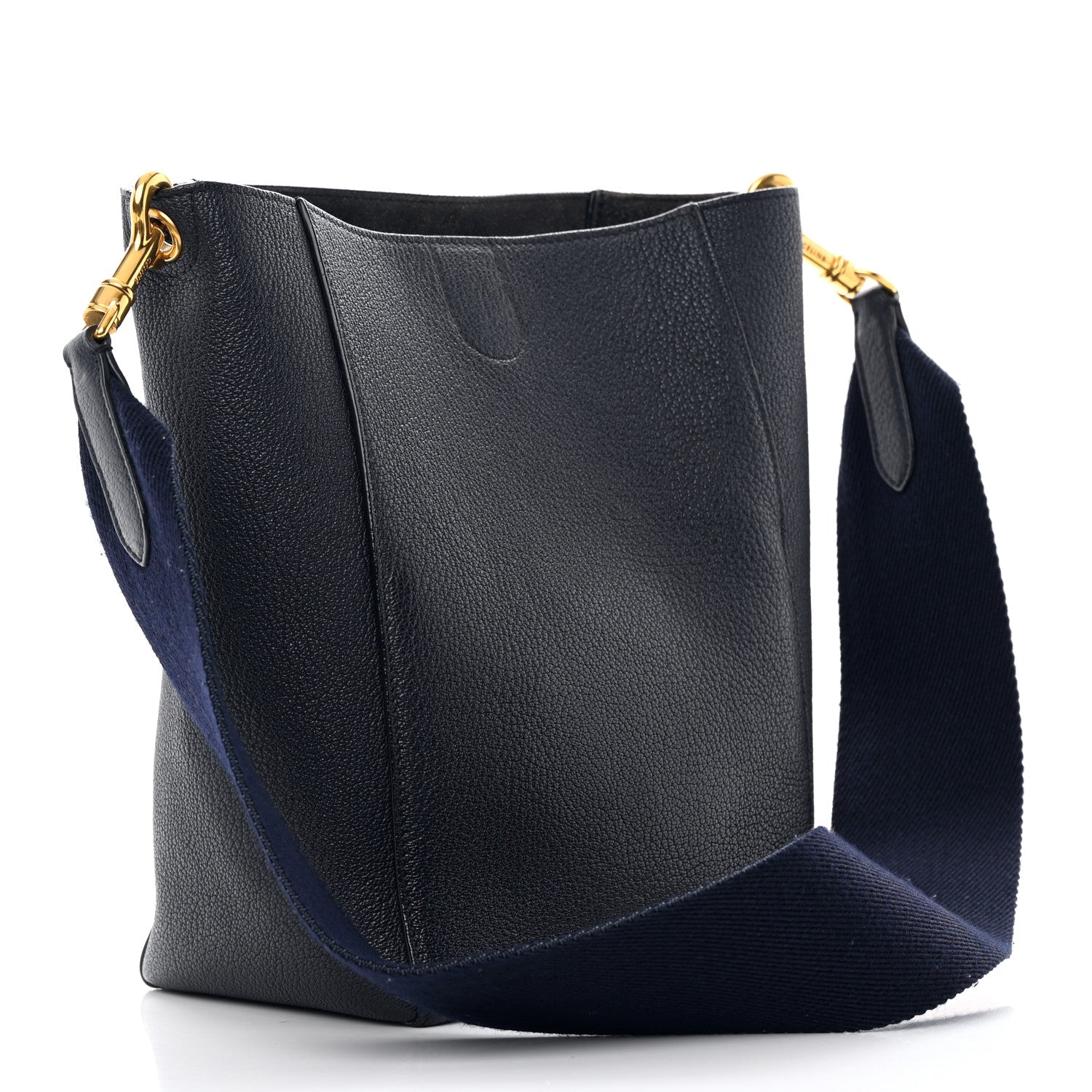 Celine Soft Grained Calfskin Small Sangle Bucket Bag Navy 3 of 15