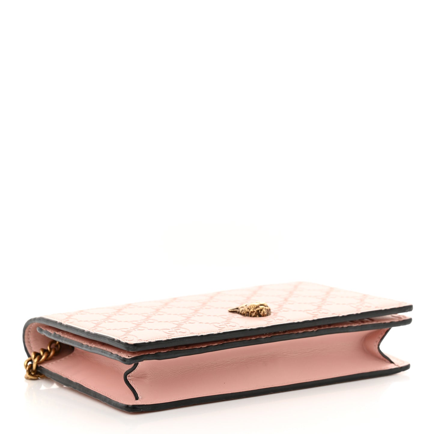 Guccissima Signature Crystal Cat Chain Wallet Light Candy Pink