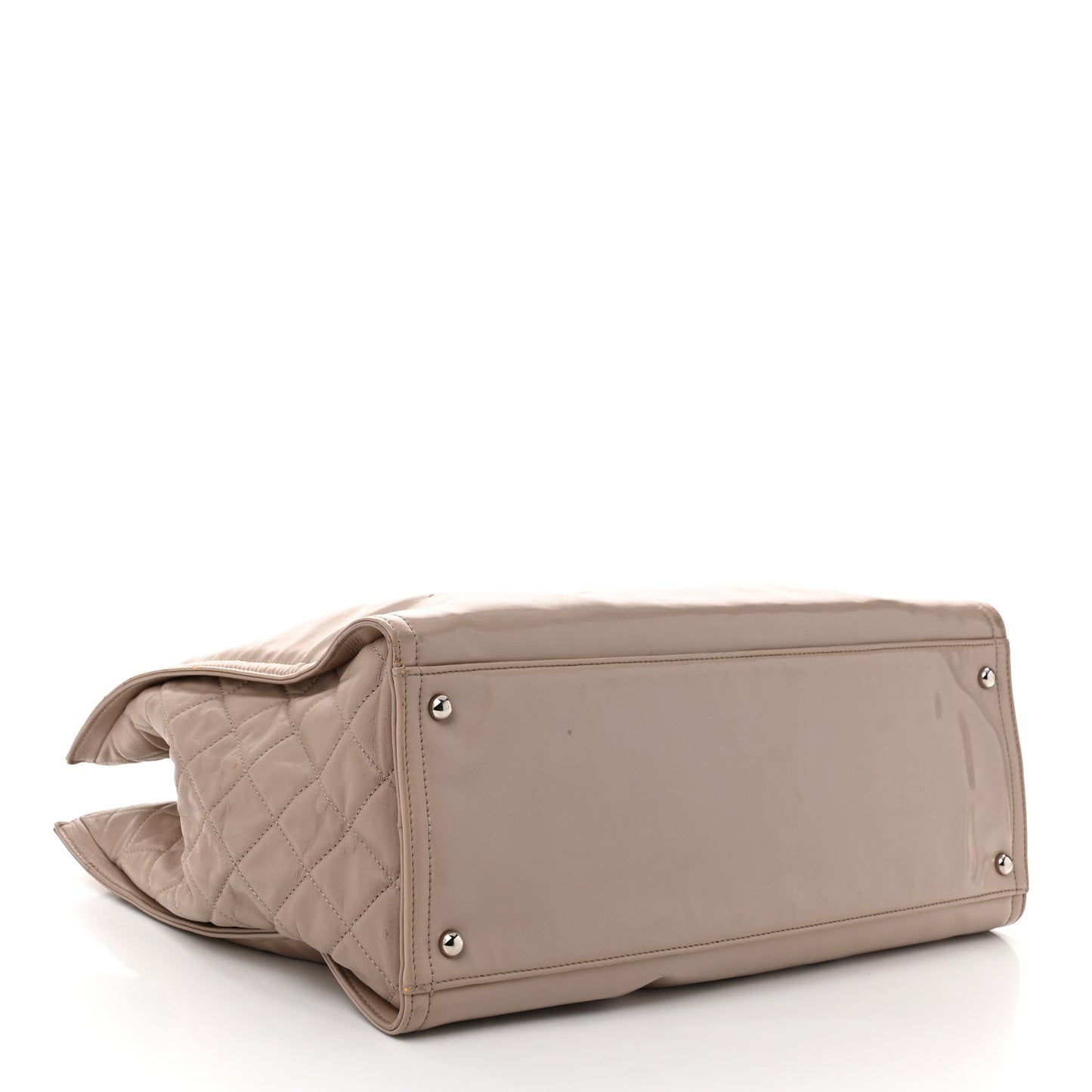 Vinyl Large Lipstick Tote Dark Beige