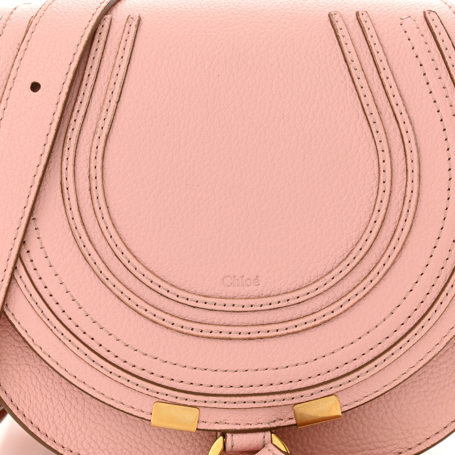 Chloe Grained Calfskin Small Marcie Saddle Bag Blossom Pink 8 of 12
