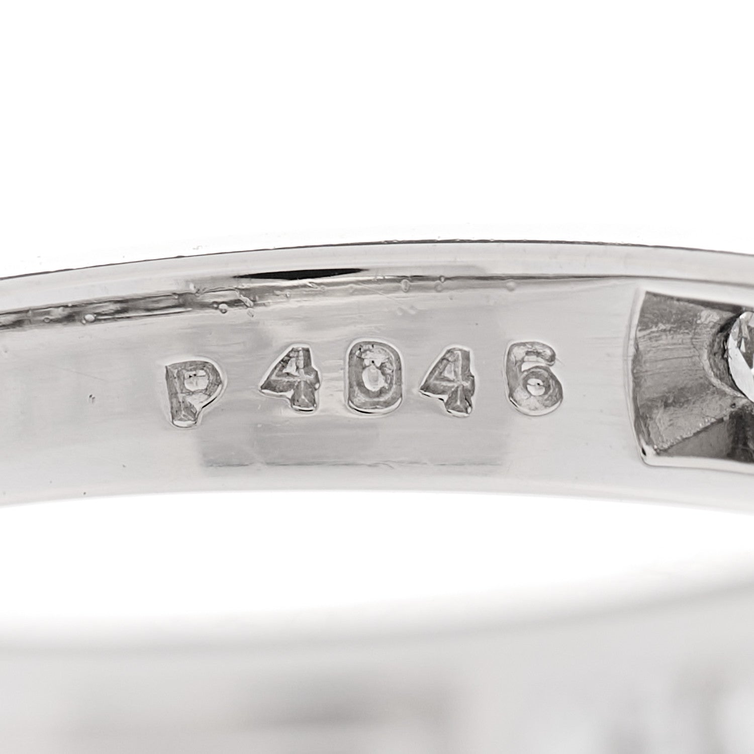 Tiffany Platinum Diamond 3mm Half Circle Wedding Band Ring 53 6.5 5 of 5