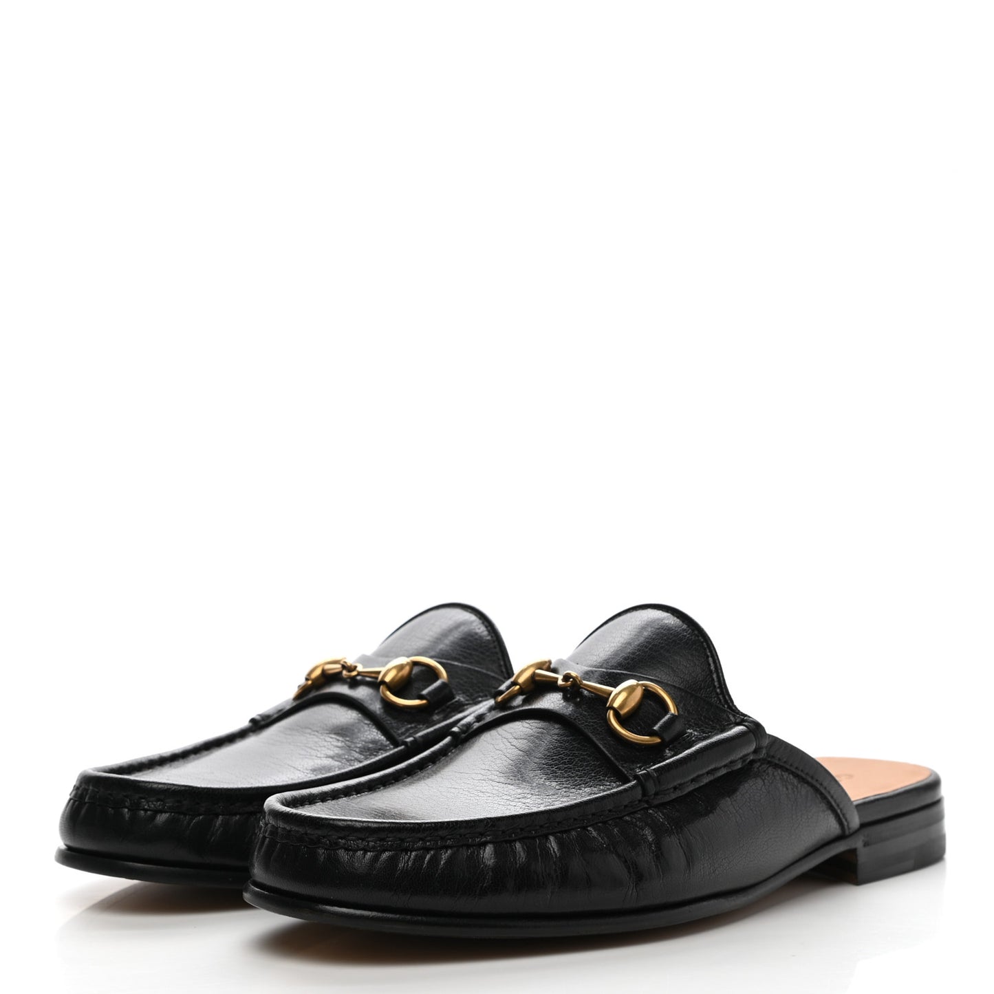 Goatskin Mens Horsebit Slippers 8.5 Black