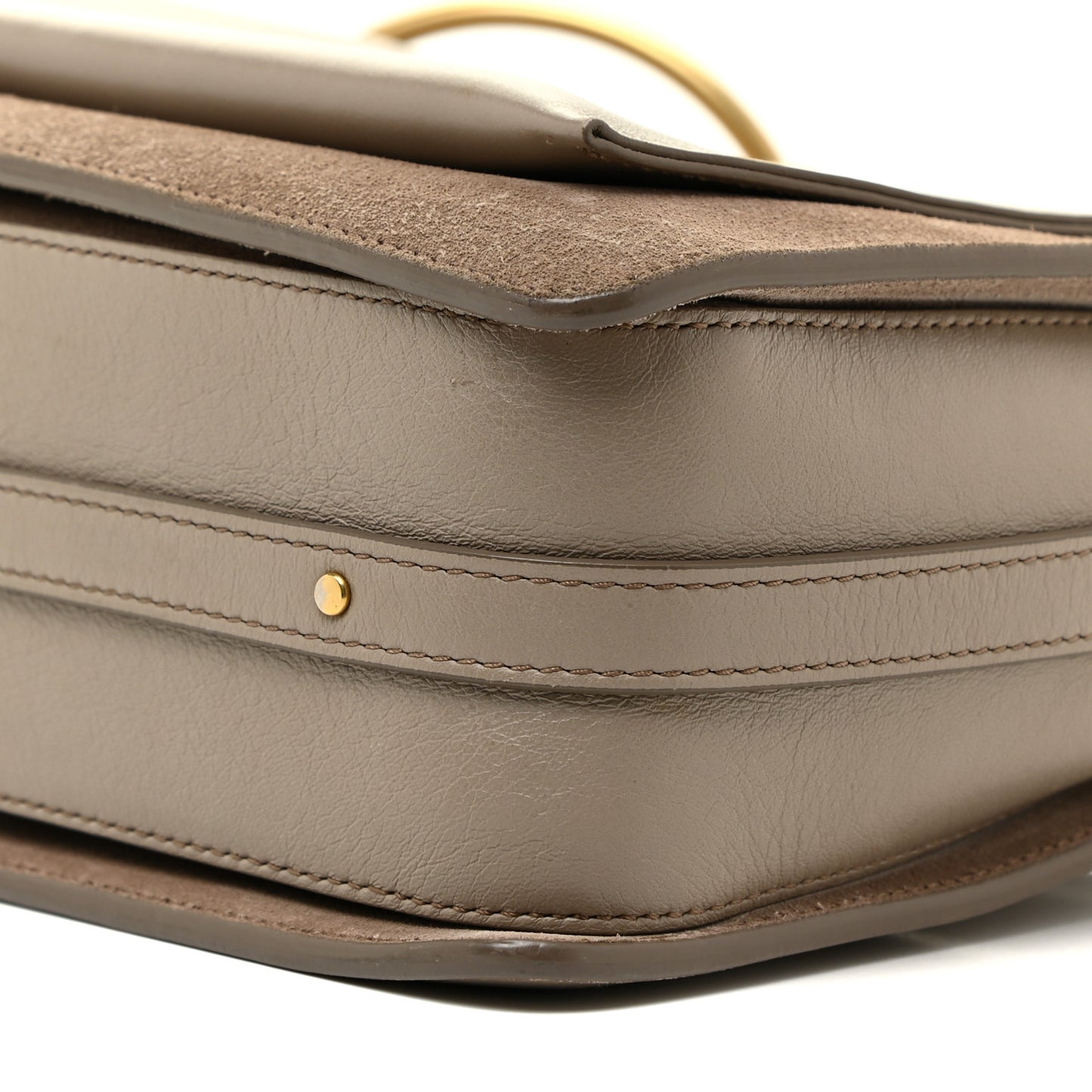 Calfskin Suede Medium Roy Bag Motty Grey