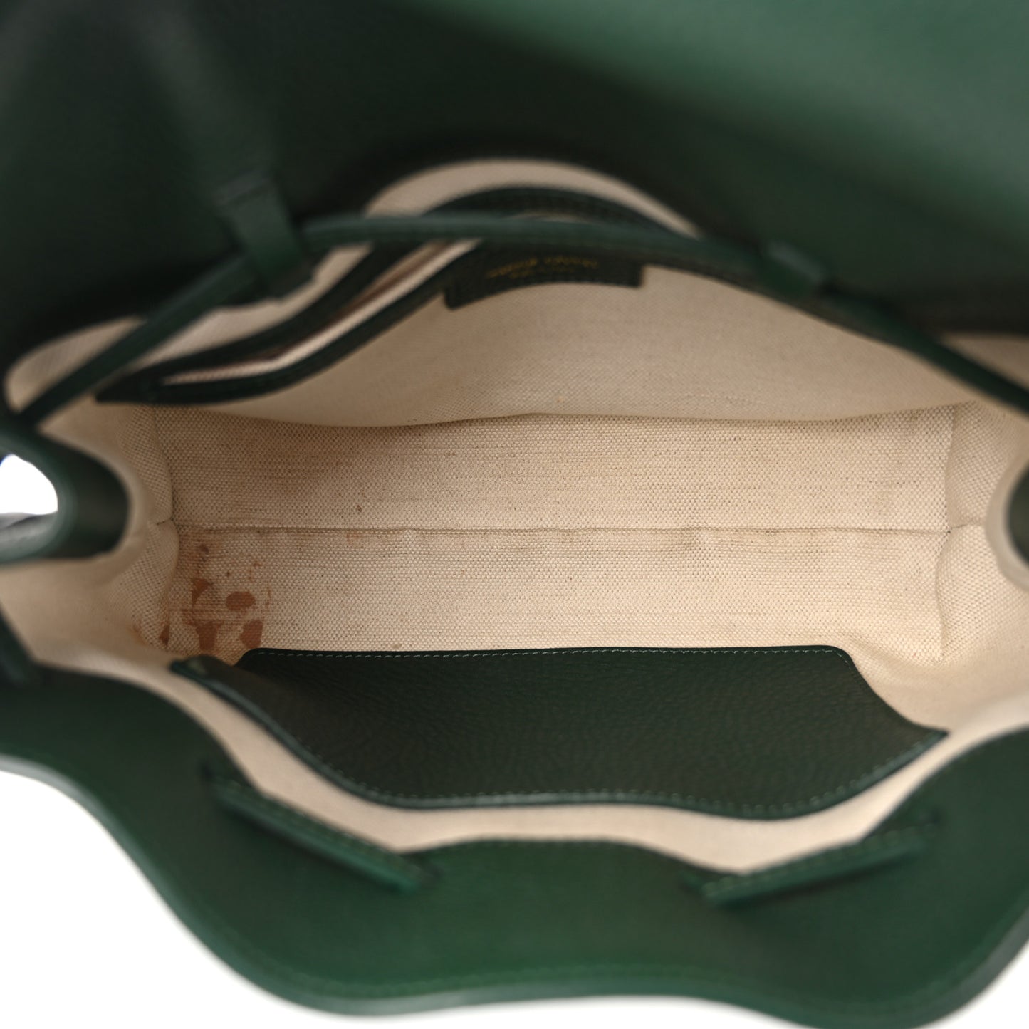 Tumbled Calfskin Mini Lady Bag Moss