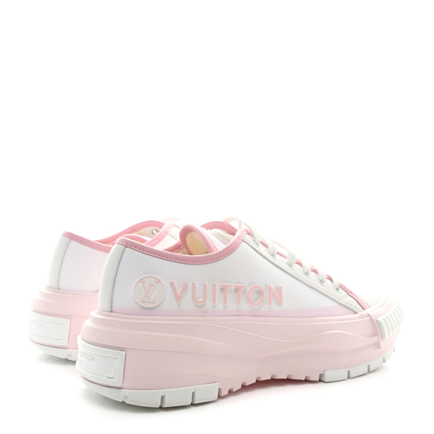 Canvas LV Squad Sneakers 38 White Pink