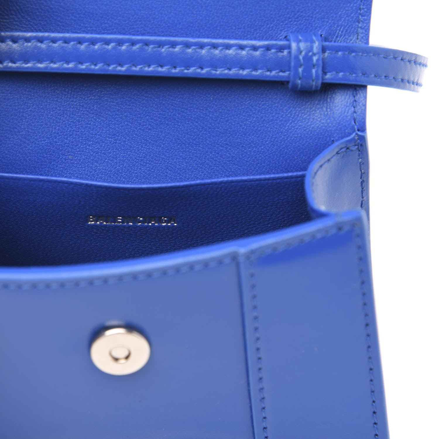 Balenciaga Shiny Box Calfskin Hourglass Top Handle Bag Mini Bleu 6 of 8