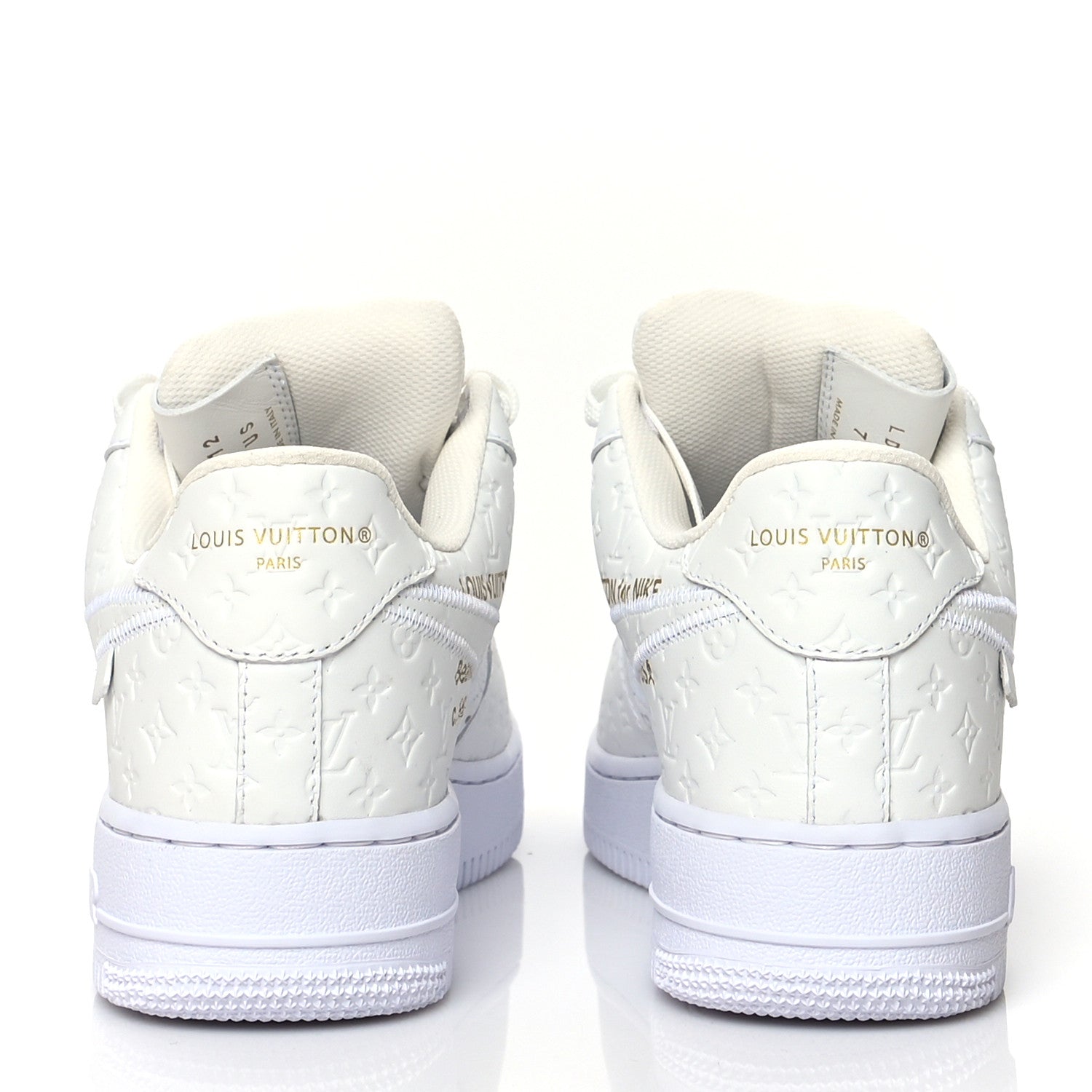 Louis Vuitton X NIKE AIR FORCE 1 Calfskin Monogram Mens Low Top Sneakers 7.5 White 5 of 15
