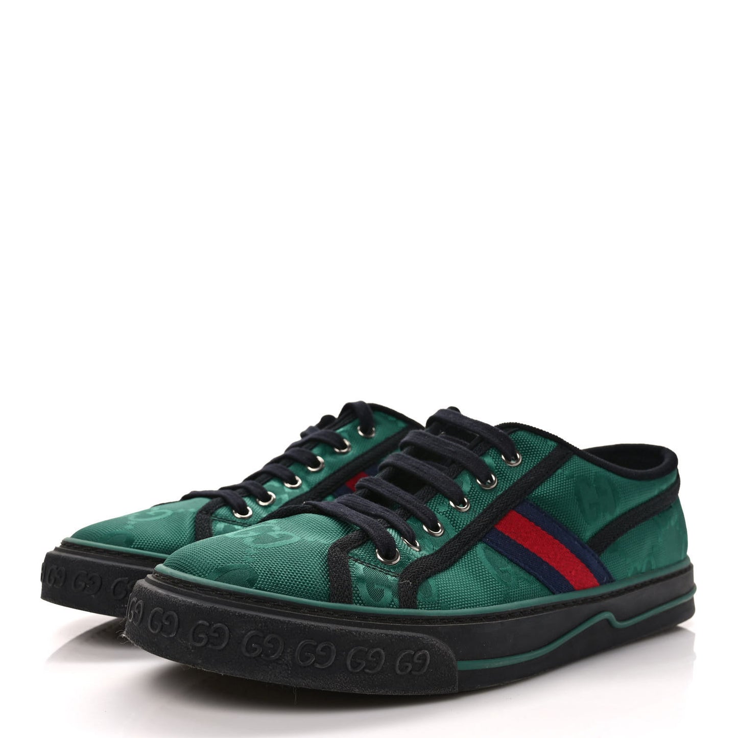 Econyl Nylon Web Monogram Off The Grid Mens 1977 Tennis Sneakers 9 Scrabble Green Black