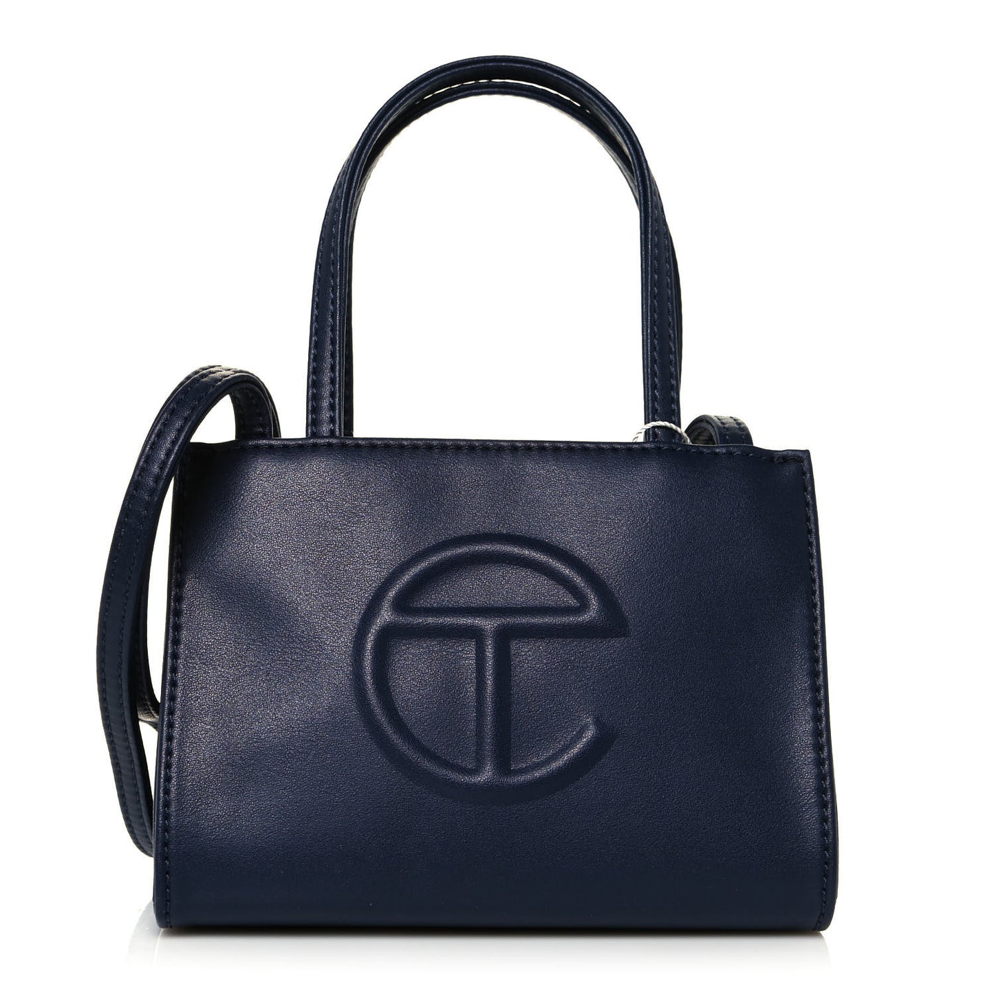 Vegan Leather Small Shopping Bag Navy