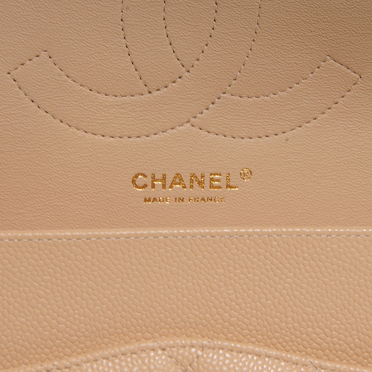 Caviar Jumbo Double Flap Beige Clair