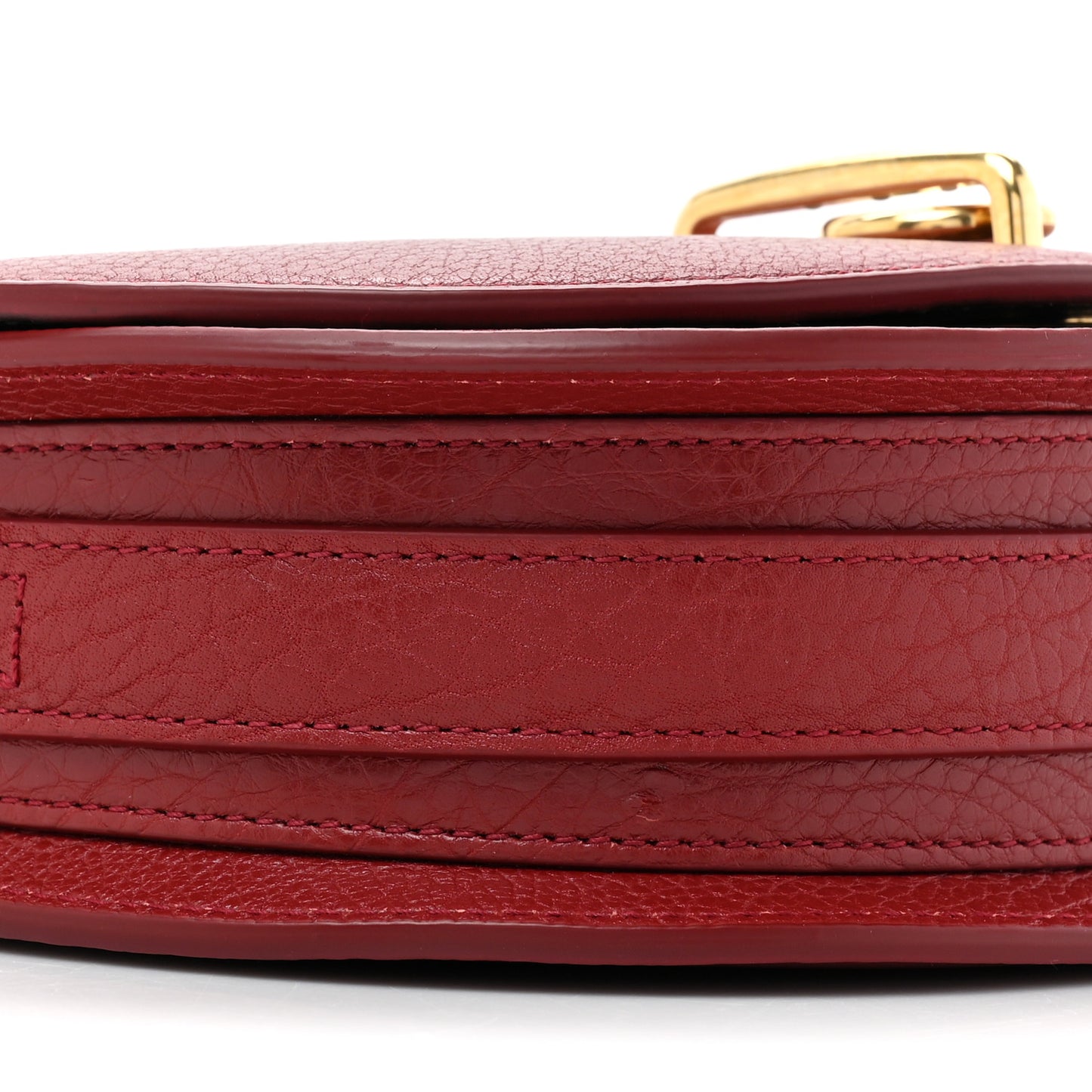 Calfskin Mini Rocking Horse Crossbody Dark Red