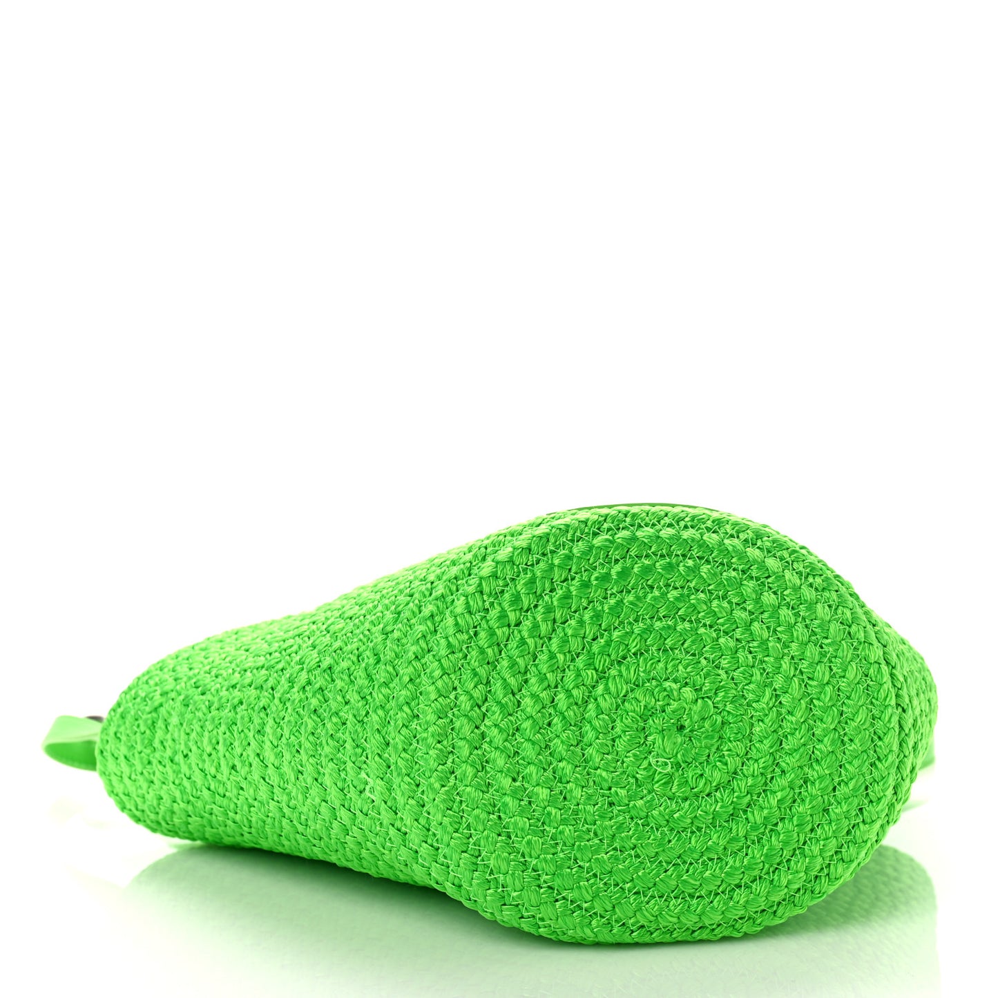 Nylon Lambskin Woven Small Ibiza Basket With Strap Green