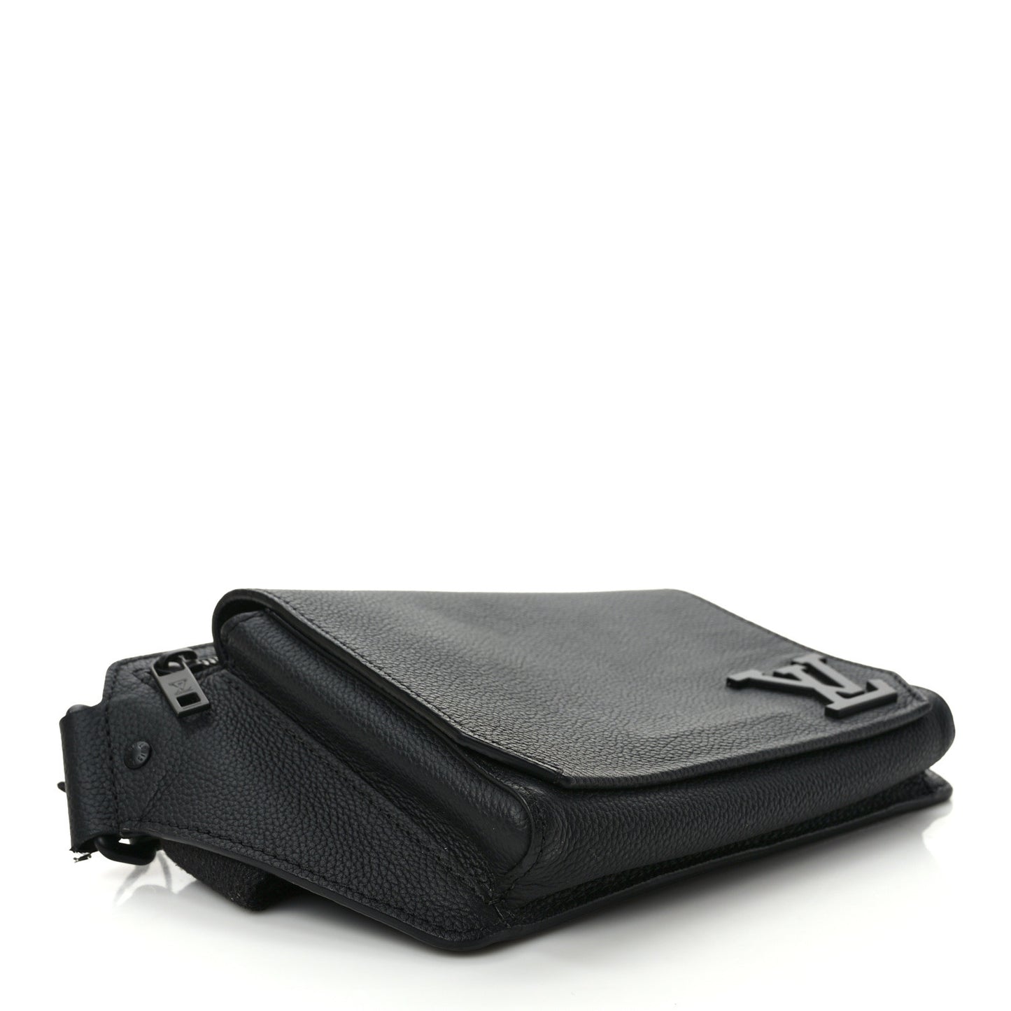 Grained Calfskin Aerogram Takeoff Slingbag Black