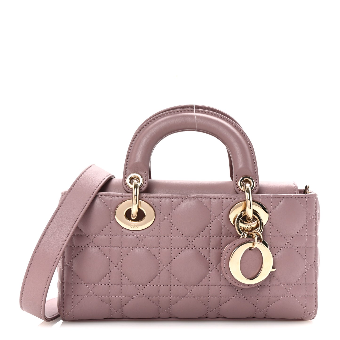 Lambskin Cannage Small Lady D-Joy Peony Pink