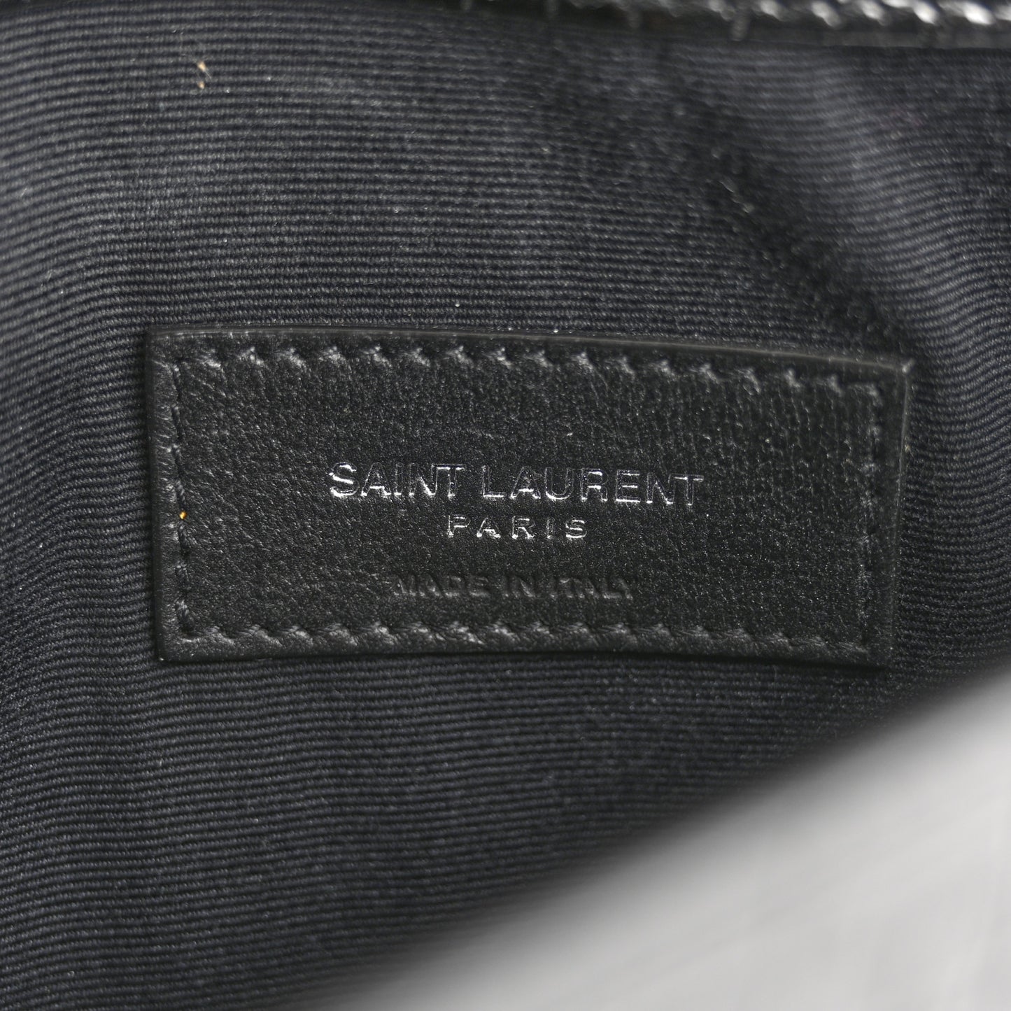 Calfskin Crocodile Embossed Uptown Monogram Pouch Black