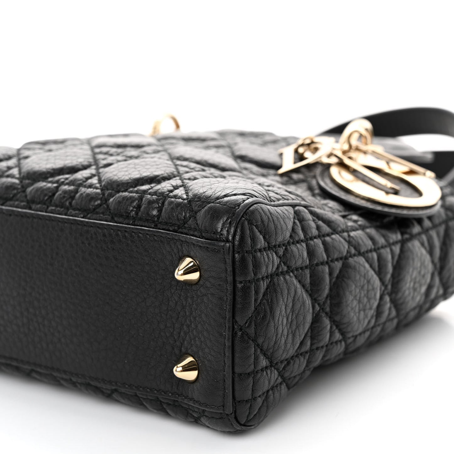 Grained Calfskin Cannage Small Lady Dior Black