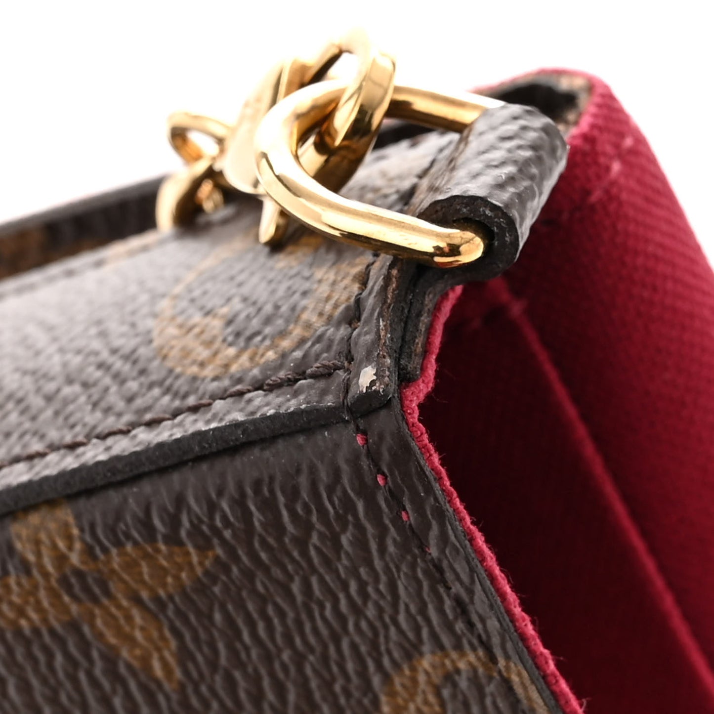 Monogram Pochette Felicie Chain Wallet Fuchsia