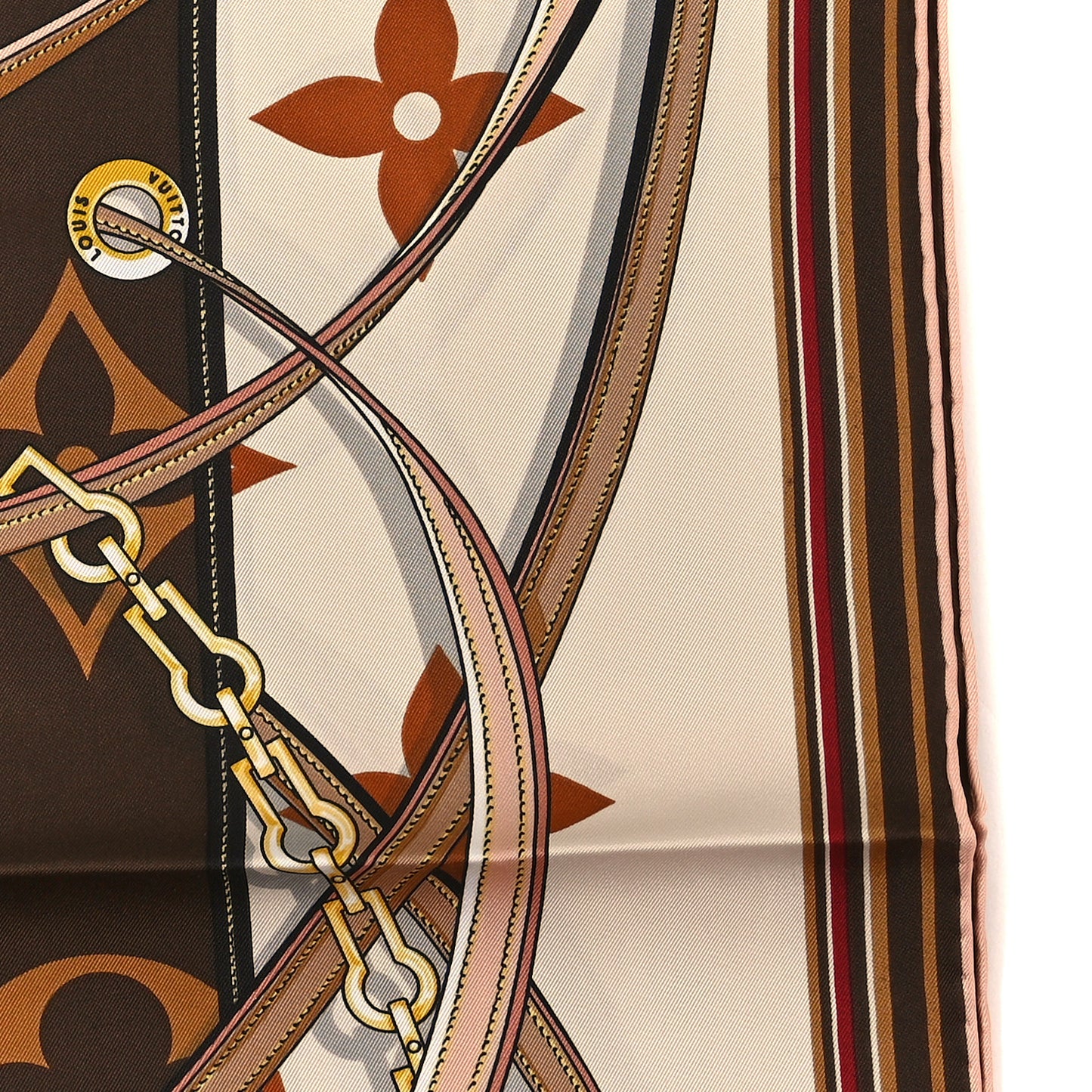 Silk Monogram Ultimate Square 90 Scarf Brown