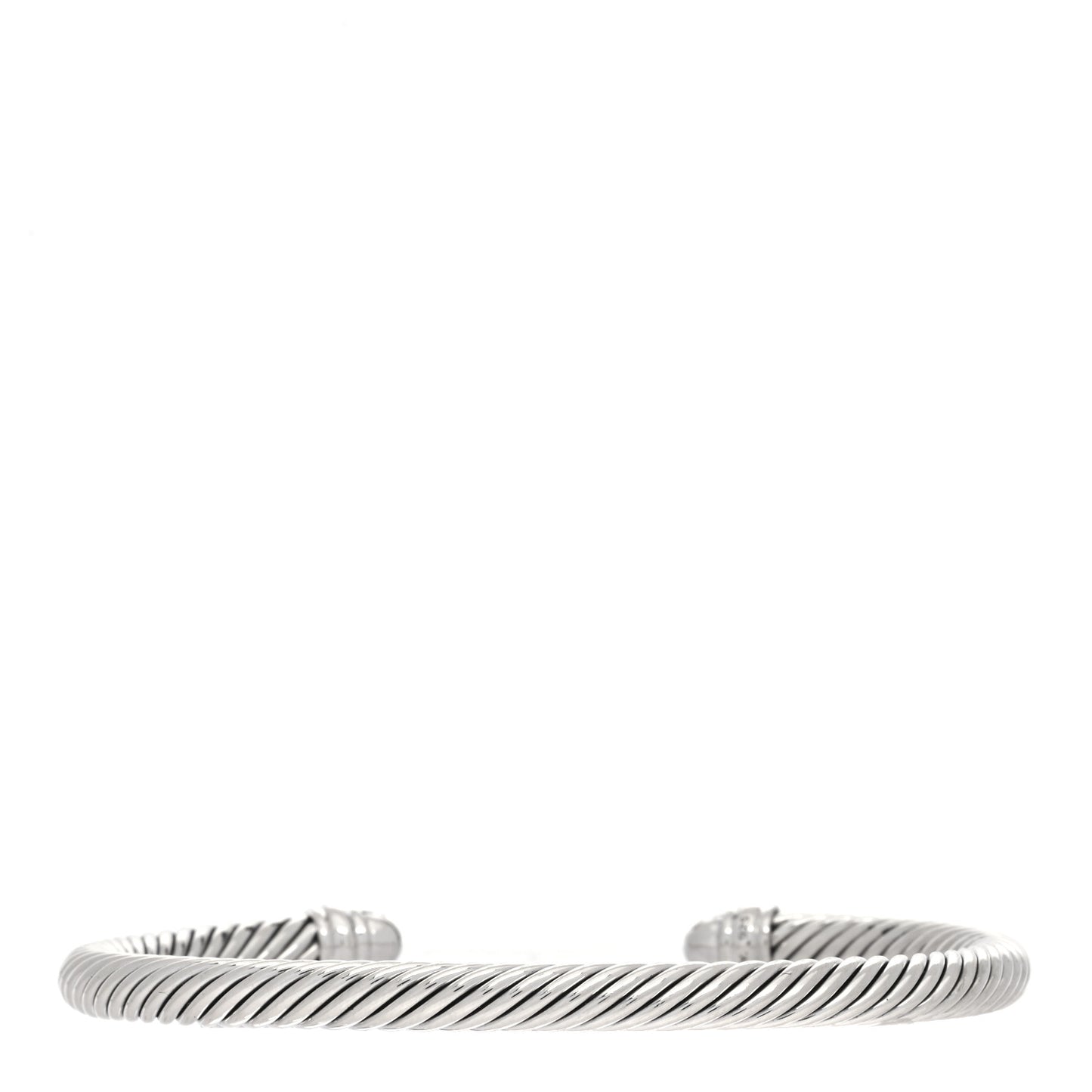 Sterling Silver Pave Diamond 5mm Cable Classics Bracelet