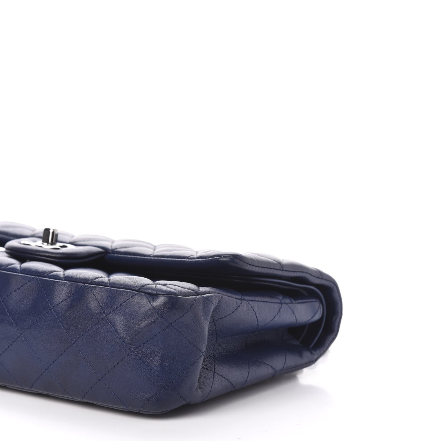 Chanel Lambskin Quilted Medium Double Flap Navy 9 of 10