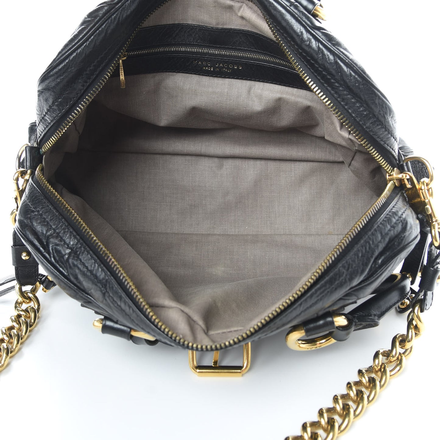 Lambskin Patchwork Quilted Venetia Satchel Black