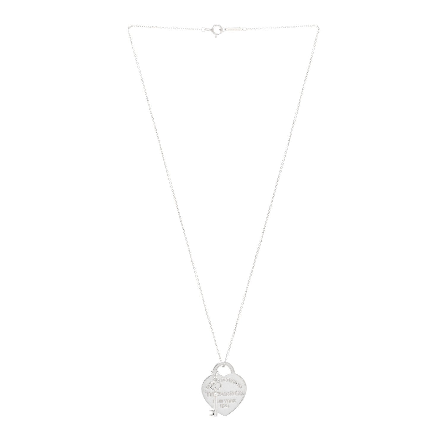 Tiffany Sterling Silver Return to Tiffany Heart Tag Key Pendant Necklace 3 of 4