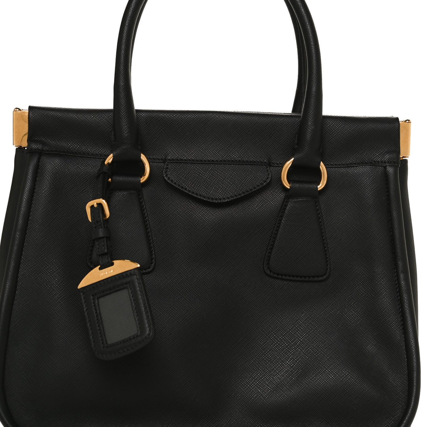 Saffiano Lux Frame Satchel Black