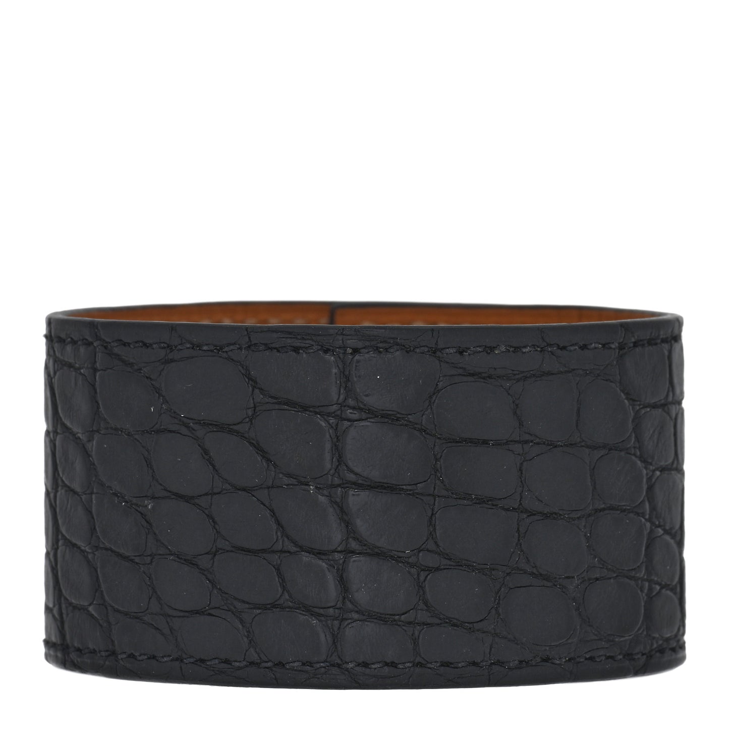 Matte Alligator Kelly Dog Cuff Black