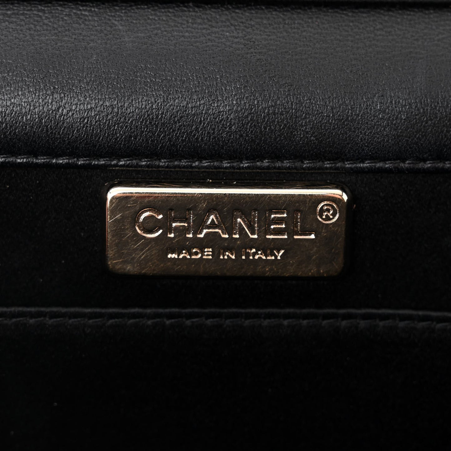 Lambskin Chocolate Bar Piercing CC Studded Small Chain Flap Bag Black