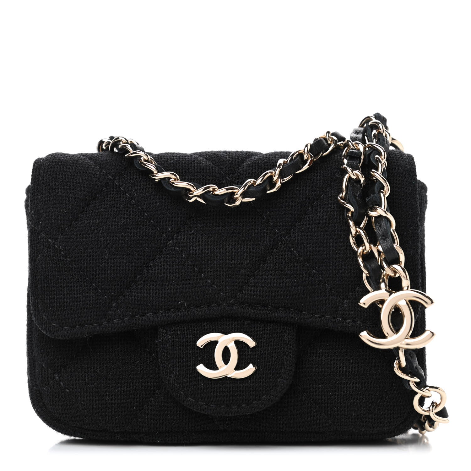 シャネルボディバッグ Chanel Jersey Quilted Belt Bag Black 823083 – FASHIONPHILE