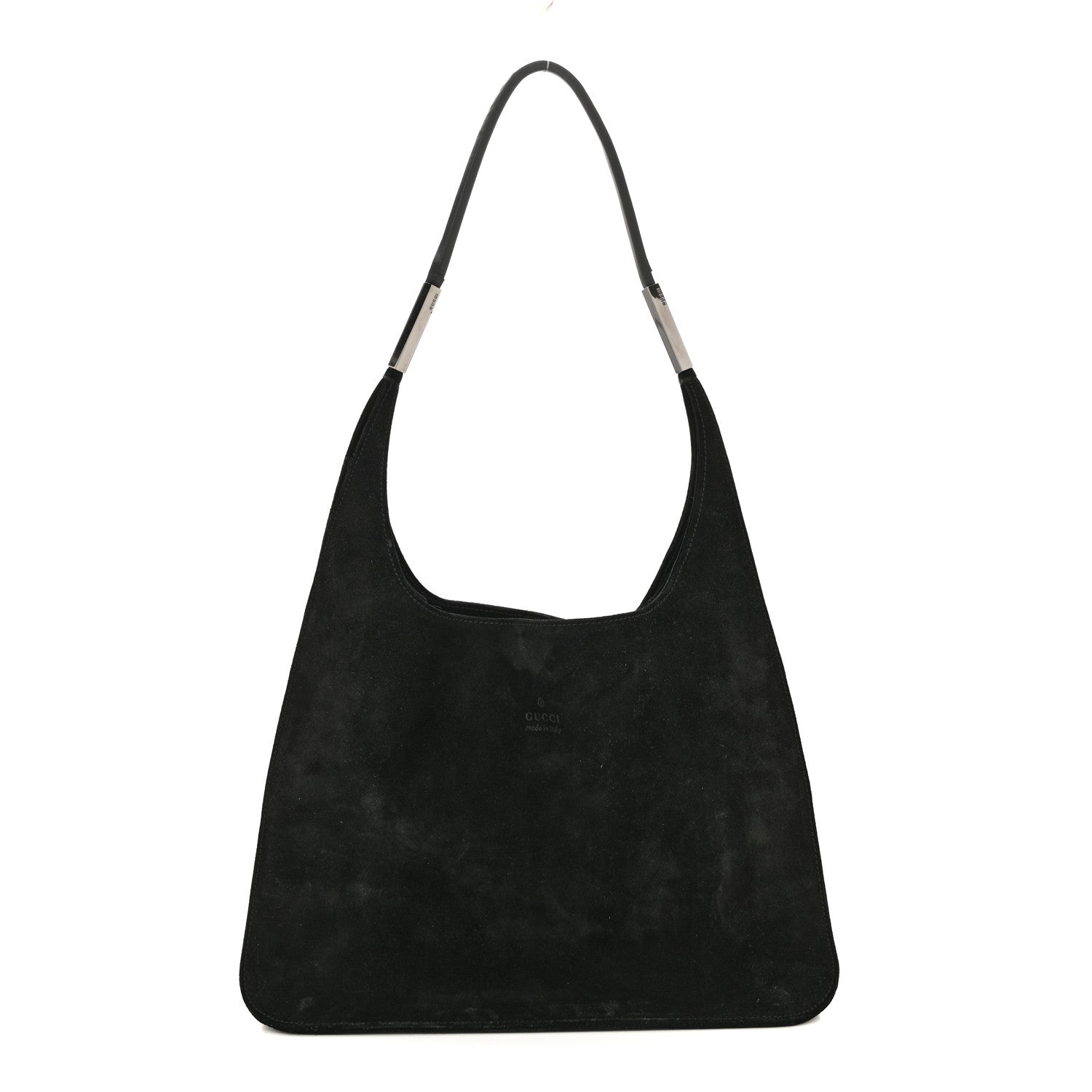 Gucci Suede Logo Shoulder Bag Black 1788704 – FASHIONPHILE
