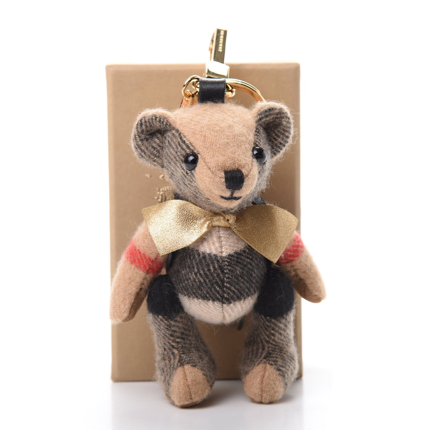 Cashmere House Check Thomas Rucksack Bear Bag Charm Camel
