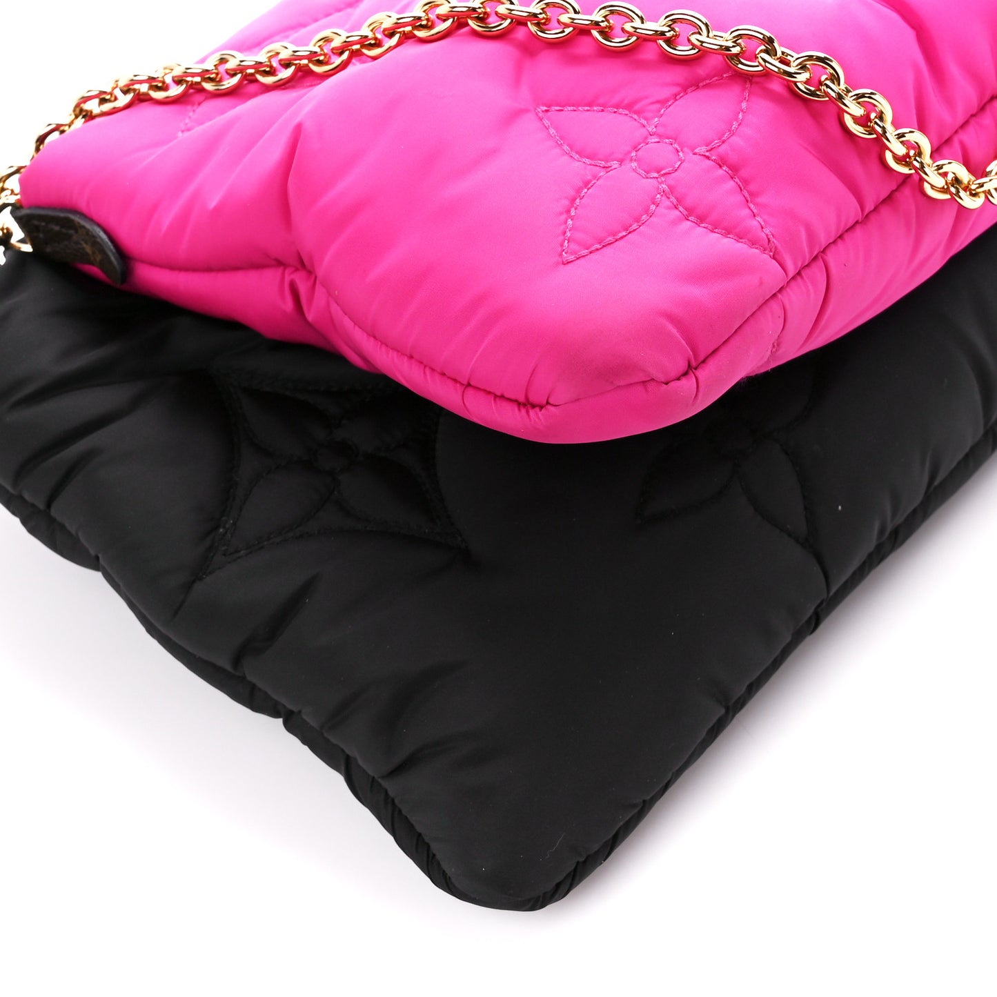 Econyl Monogram Pillow Maxi Multi Pochette Accessories Black Fuchsia