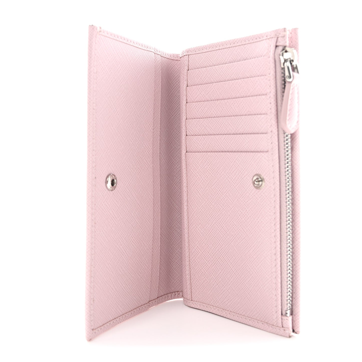 Saffiano Triangle Continental Zip Wallet Alabastro