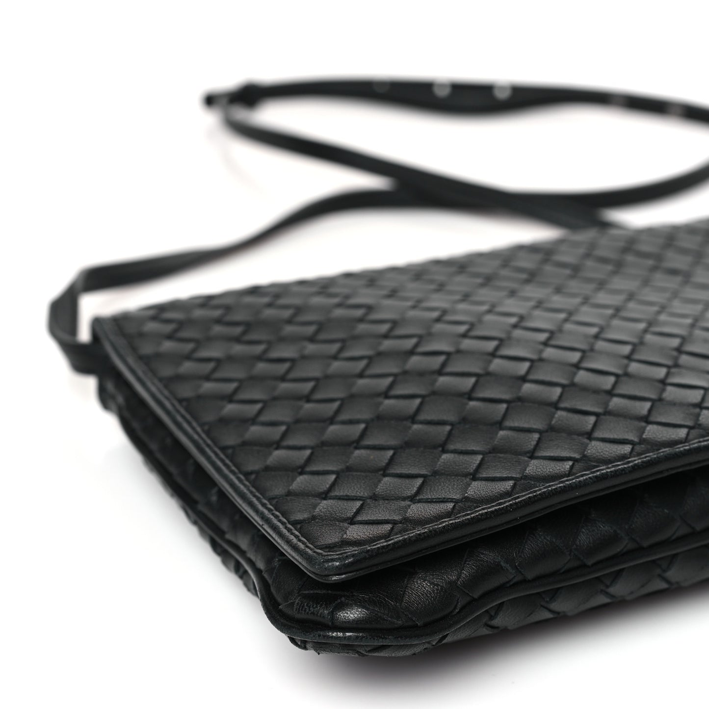 Nappa Mini Intrecciato Flap Crossbody Bag Black