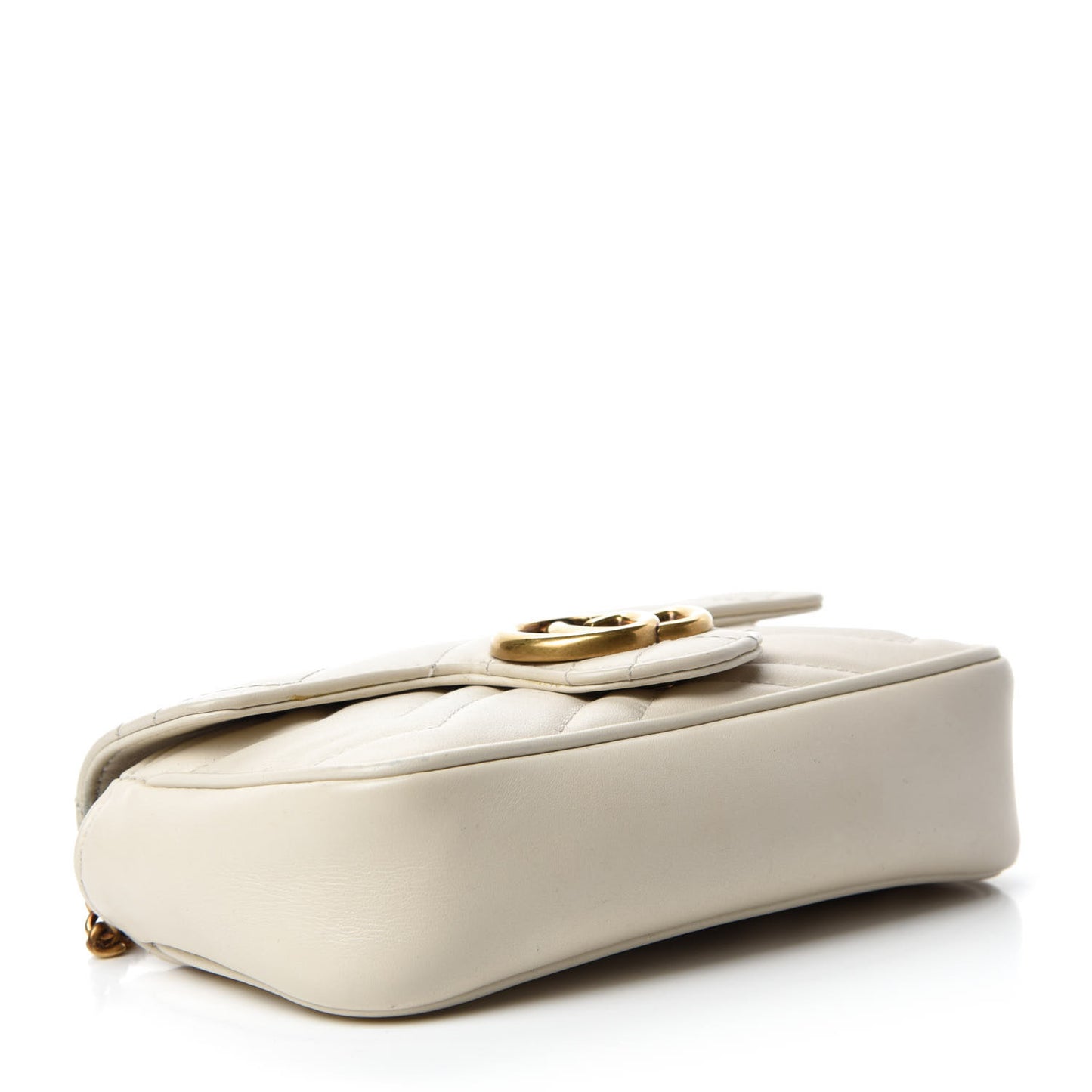 Calfskin Matelasse Super Mini GG Marmont Shoulder Bag White