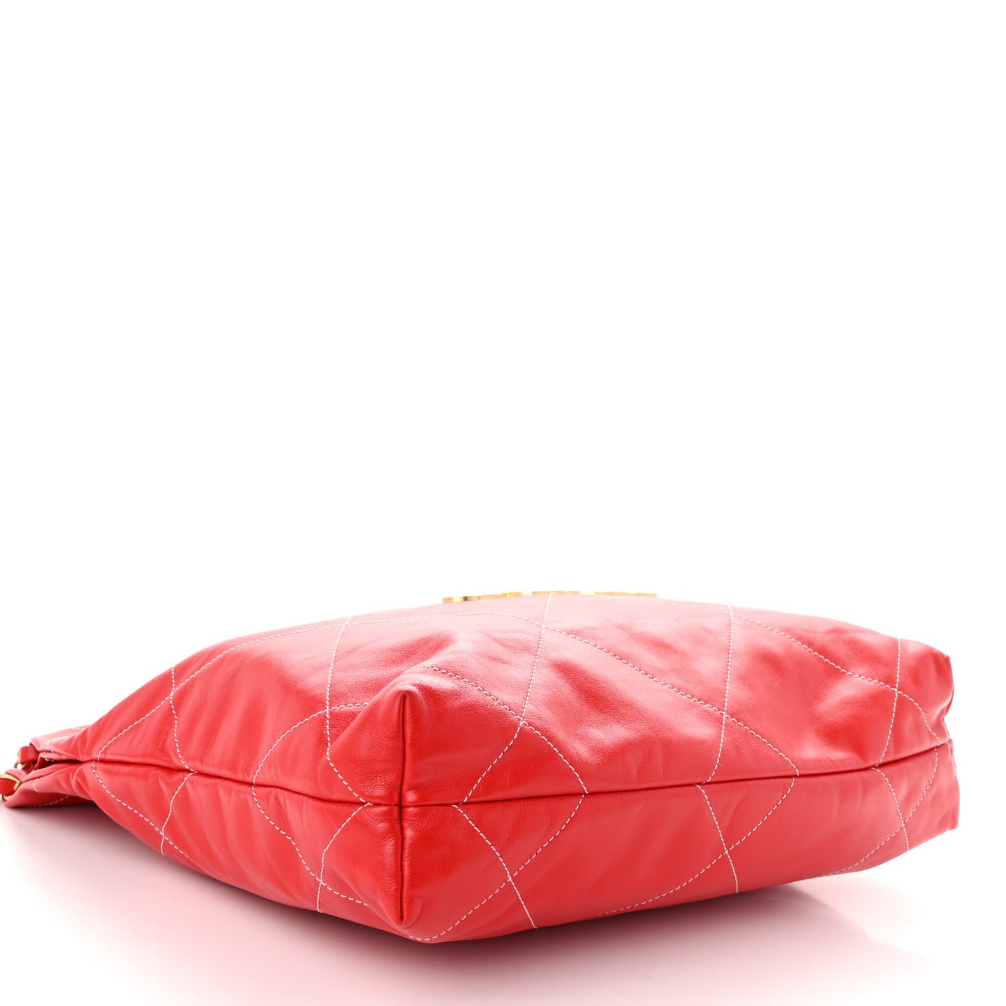 Shiny Calfskin Stitched Quilted Small Chanel 22 Red