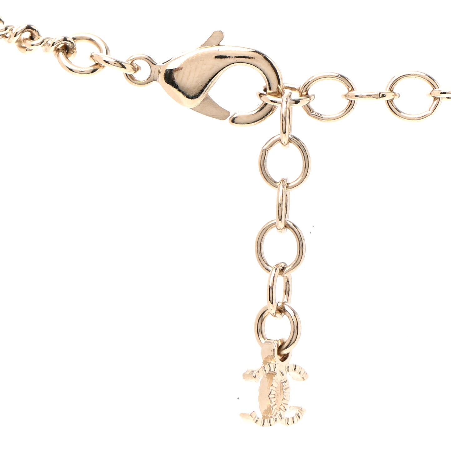 Crystal CC Pendant Necklace Gold