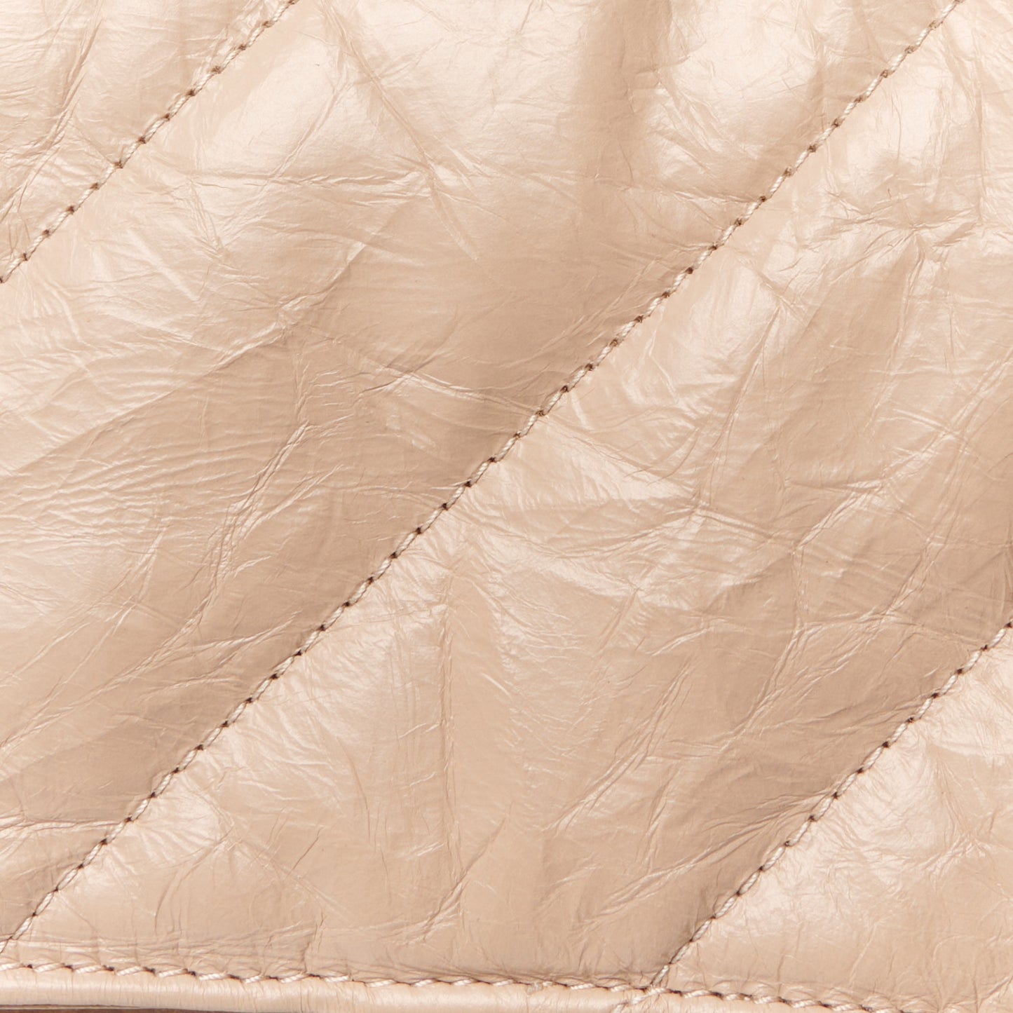 Crushed Calfskin Quilted Medium Crush Chain Bag Nude