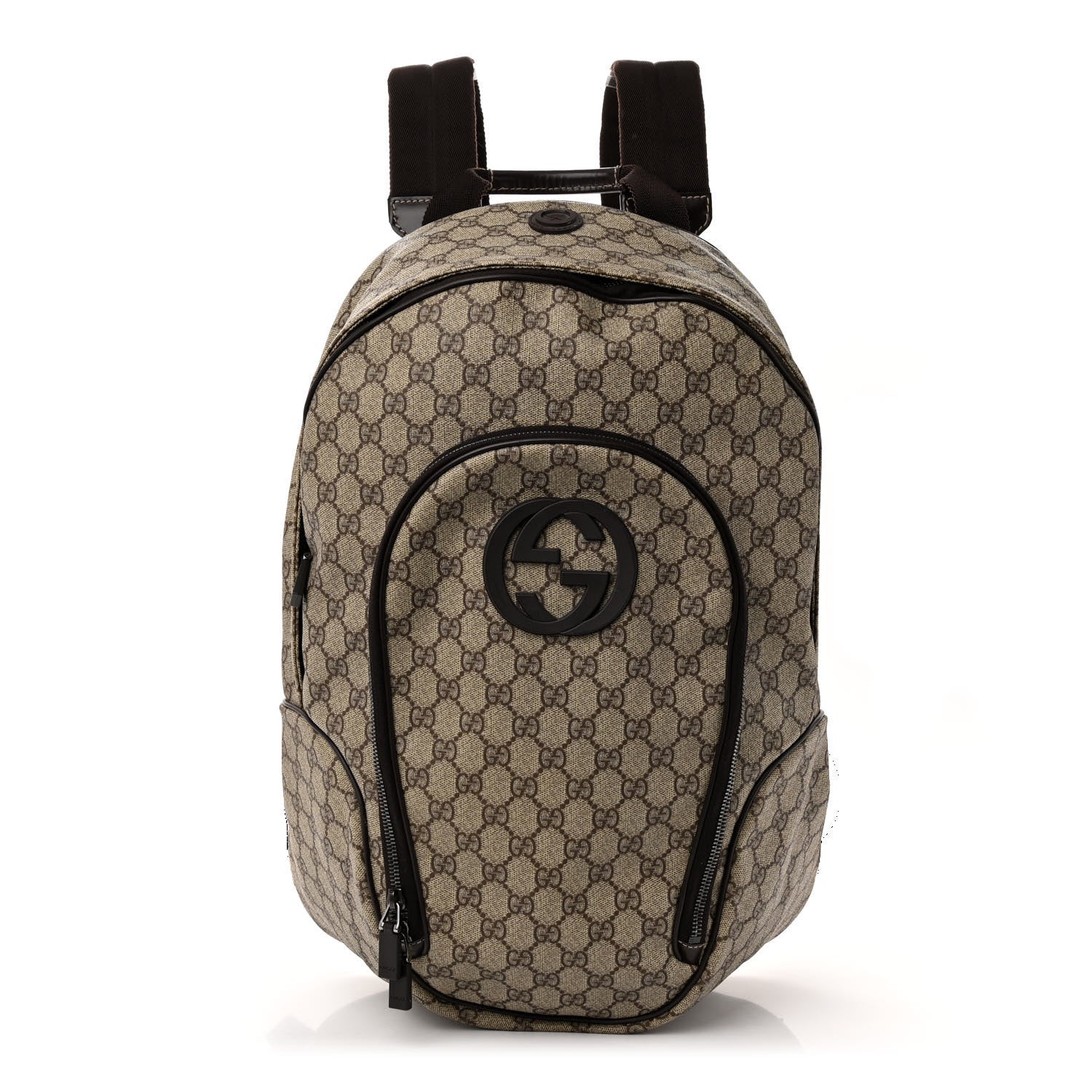 Gucci GG Plus Monogram Interlocking G Medium Backpack Dark Brown